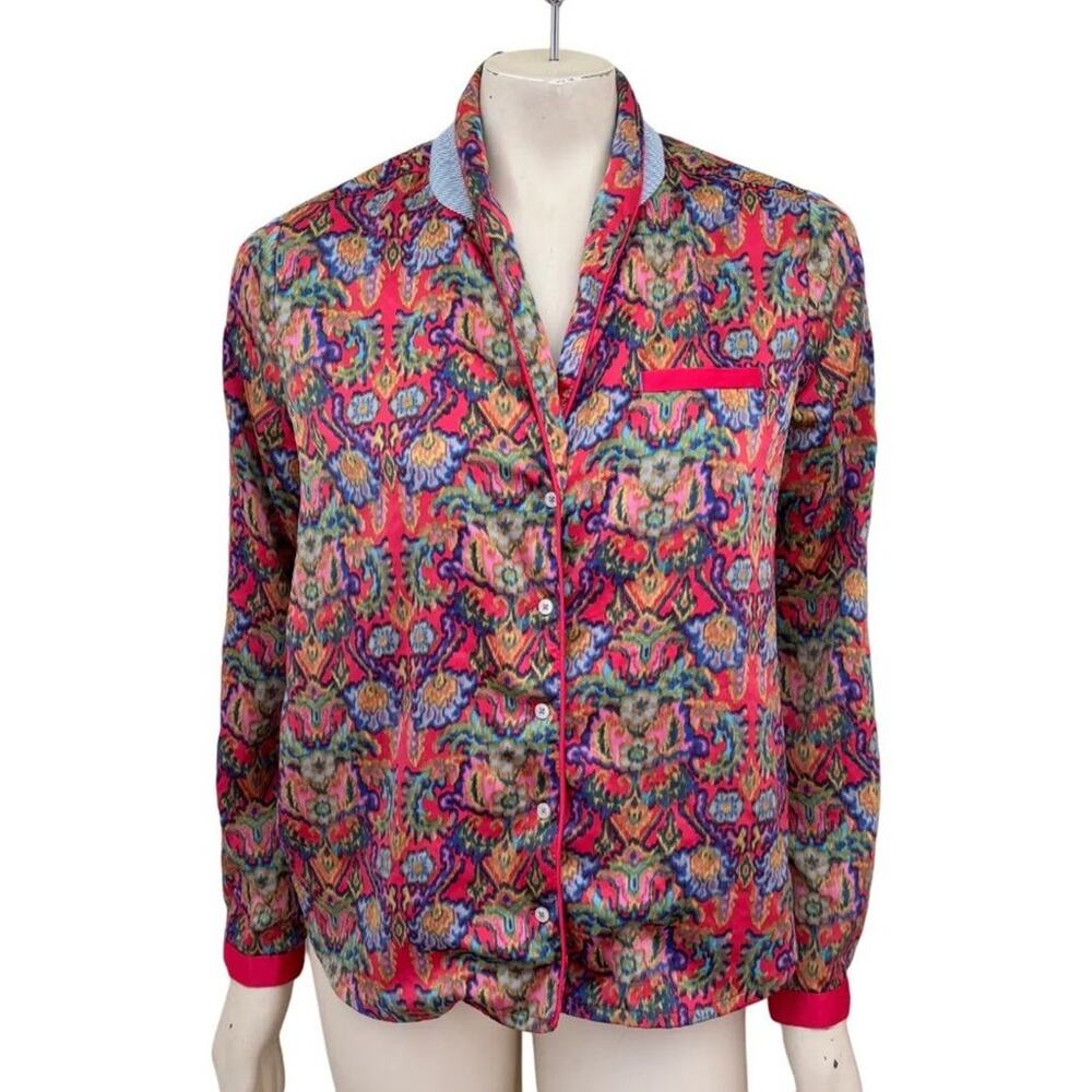 ANTHROPOLOGIE Eloise Sweetest Dreams Silky Bohemian Sleep Shirt SZ M